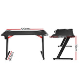 Artiss 120cm RGB Gaming Desk with LED Lighting Carbon Fibre Texture — Allure Home Collections