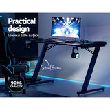 Artiss 120cm RGB Gaming Desk with LED Lighting Carbon Fibre Texture — Allure Home Collections
