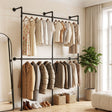 Ocean Grove Industrial Wall Mounted Clothes Rack, Black
