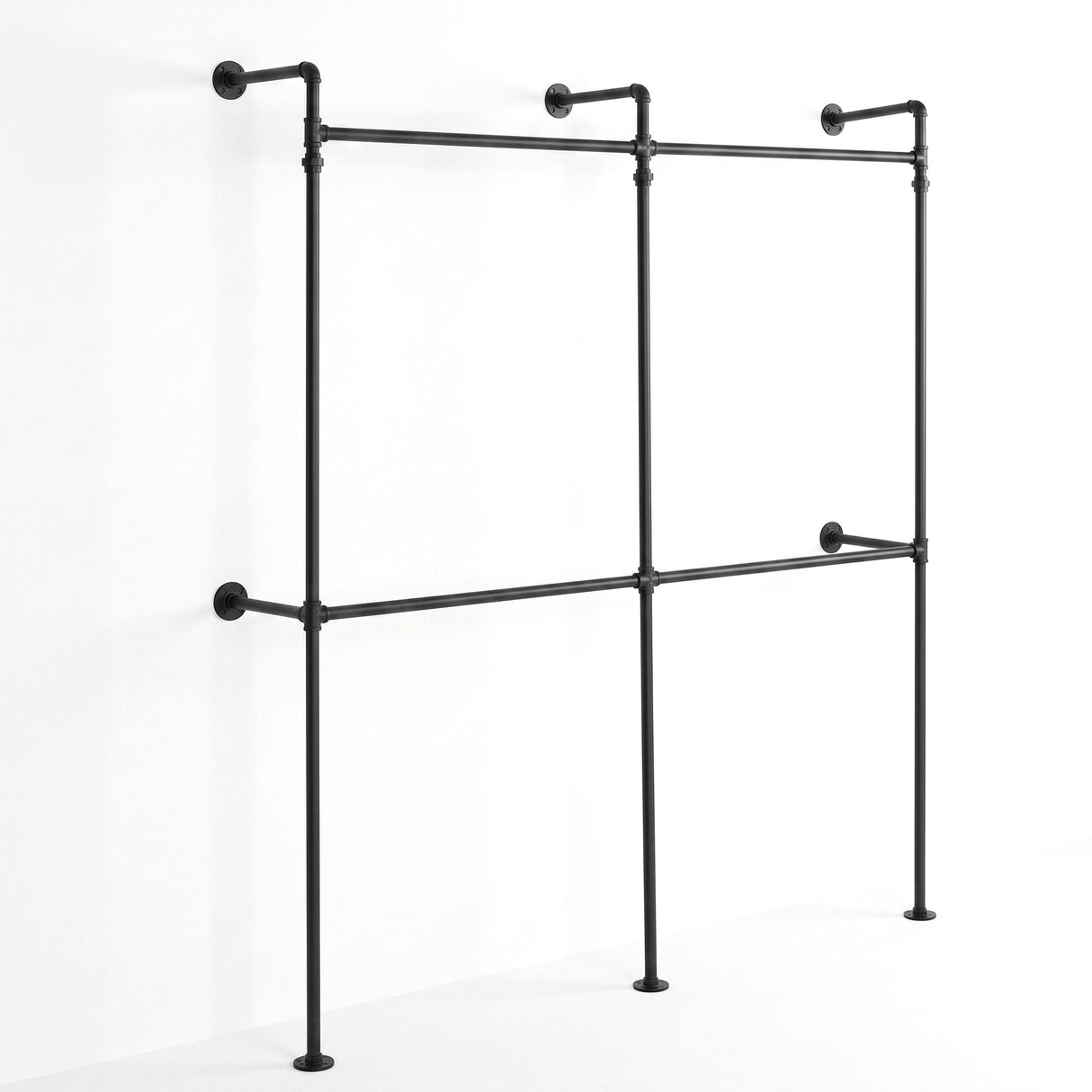 Ocean Grove Industrial Wall Mounted Clothes Rack, Black