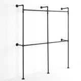 Ocean Grove Industrial Wall Mounted Clothes Rack, Black