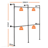 Ocean Grove Industrial Wall Mounted Clothes Rack, Black