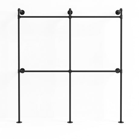 Ocean Grove Industrial Wall Mounted Clothes Rack, Black