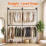 Ocean Grove Industrial Wall Mounted Clothes Rack, Black