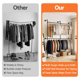 Ocean Grove Industrial Wall Mounted Clothes Rack, Black