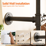 Ocean Grove Industrial Wall Mounted Clothes Rack, Black