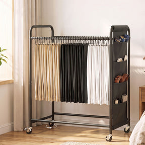 Barwon Heads Mobile Pants Trolley Clothes Rack, Black