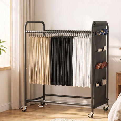 Barwon Heads Mobile Pants Trolley Clothes Rack, Black
