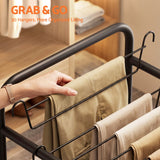 Barwon Heads Mobile Pants Trolley Clothes Rack, Black