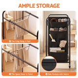 Barwon Heads Mobile Pants Trolley Clothes Rack, Black