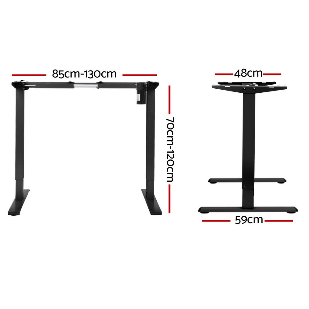 Artiss Electric Height Adjustable Desk Frame 70kg Load Black Grey or White — Allure Home Collections