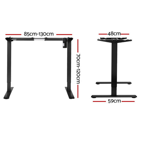 Artiss Electric Height Adjustable Desk Frame 70kg Load Black Grey or White — Allure Home Collections