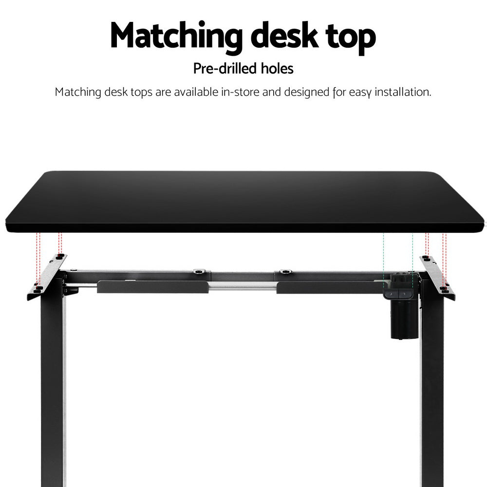 Artiss Electric Height Adjustable Desk Frame 70kg Load Black Grey or White — Allure Home Collections