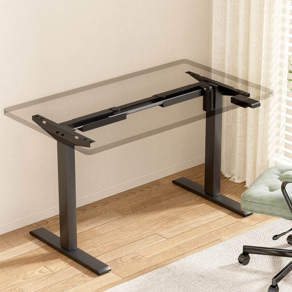 Artiss Electric Height Adjustable Desk Frame 70kg Load Black Grey or White — Allure Home Collections