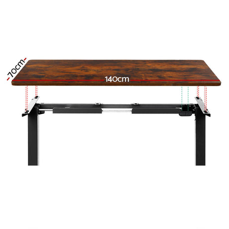 Artiss Electric Height Adjustable Standing Desk Rustic Brown Walnut or Black — Allure Home Collections