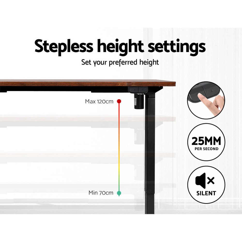 Chifley Electric Standing Desk, Rustic Brown 140cm