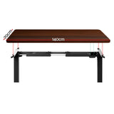 Artiss Electric Height Adjustable Standing Desk Rustic Brown Walnut or Black — Allure Home Collections