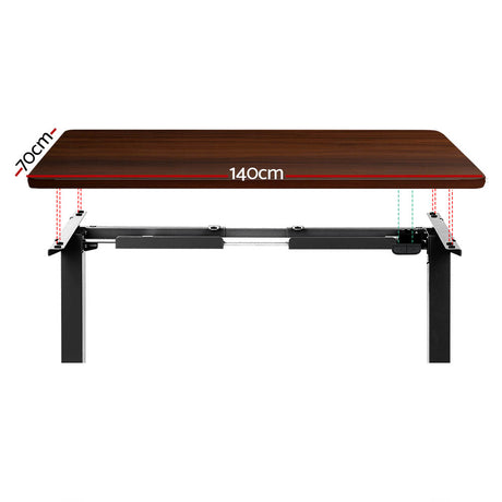 Artiss Electric Height Adjustable Standing Desk Rustic Brown Walnut or Black — Allure Home Collections