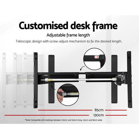 Artiss Electric Height Adjustable Standing Desk Rustic Brown Walnut or Black — Allure Home Collections