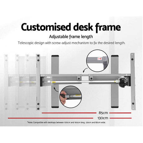 Artiss 140cm Electric Height Adjustable Desk White Oak or White — Allure Home Collections