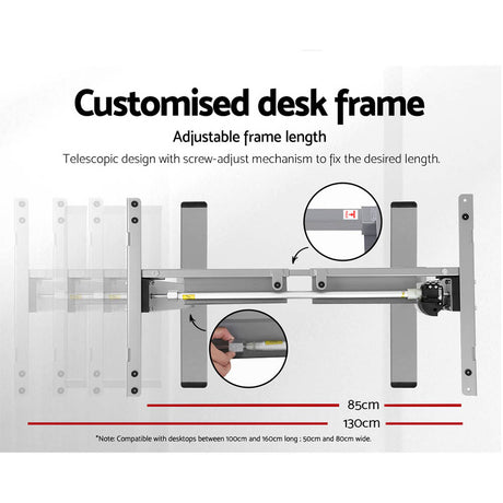Artiss Motorised Electric Sit-Stand Desk for Home and Office White Oak or Walnut — Allure Home Collections