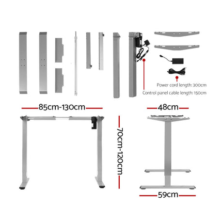 Artiss 140cm Electric Height Adjustable Desk White Oak or White — Allure Home Collections