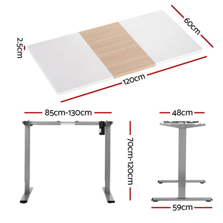 Artiss Motorised Electric Sit-Stand Desk for Home and Office White Oak or Walnut — Allure Home Collections