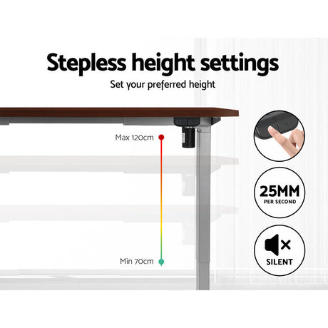 Artiss 140cm Electric Height Adjustable Desk White Oak or White — Allure Home Collections