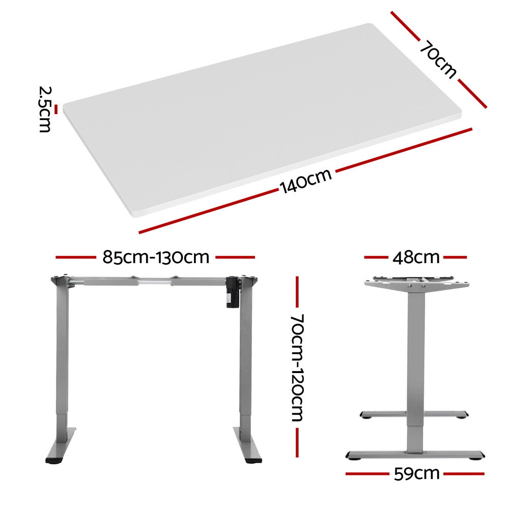 Artiss 140cm Electric Height Adjustable Desk White Oak or White — Allure Home Collections