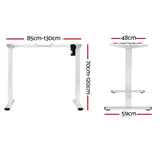 Artiss Electric Height Adjustable Desk Frame 70kg Load Black Grey or White — Allure Home Collections