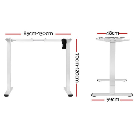 Artiss Electric Height Adjustable Desk Frame 70kg Load Black Grey or White — Allure Home Collections