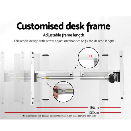 Artiss Motorised Sit-Stand Adjustable Desk Walnut White or Black — Allure Home Collections