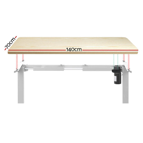 Artiss Electric Height Adjustable Standing Desk White Black or White Oak — Allure Home Collections