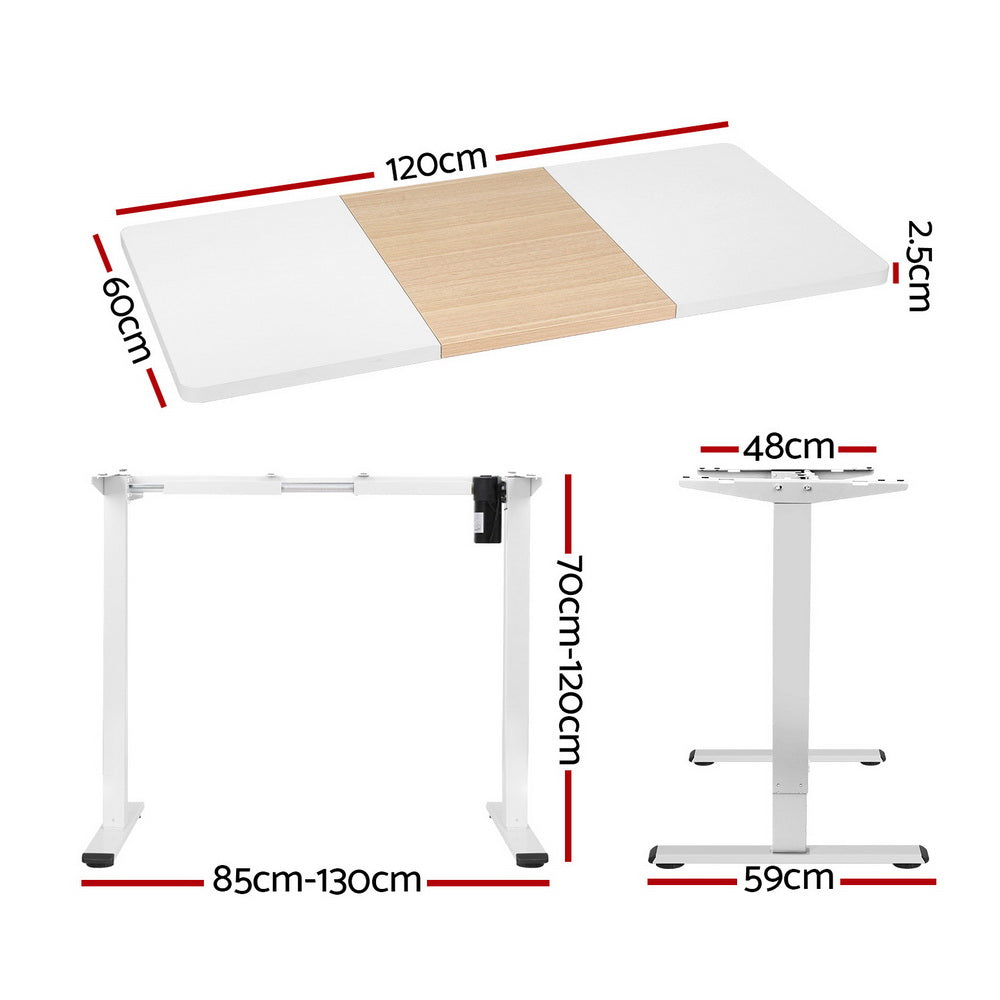 Artiss Motorised Sit-Stand Adjustable Desk Walnut White or Black — Allure Home Collections