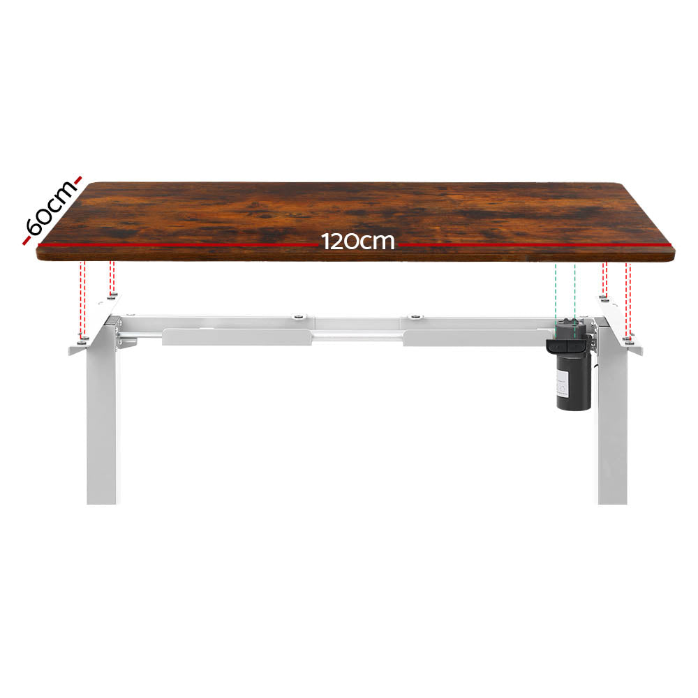 Artiss Motorised Sit-Stand Adjustable Desk Walnut White or Black — Allure Home Collections