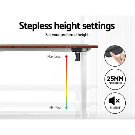 Artiss Electric Height Adjustable Standing Desk White Black or White Oak — Allure Home Collections