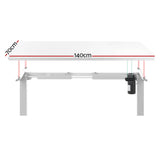Artiss Electric Height Adjustable Standing Desk White Black or White Oak — Allure Home Collections