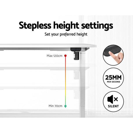 Artiss Electric Height Adjustable Standing Desk White Black or White Oak — Allure Home Collections