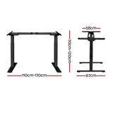 Artiss Dual Motor Motorised Standing Desk Frame Only Black — Allure Home Collections