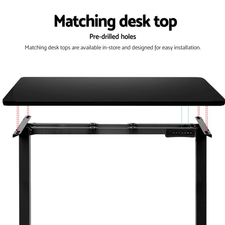 Artiss Dual Motor Motorised Standing Desk Frame Only Black — Allure Home Collections