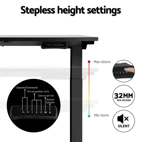 Page Electric Standing Desk, Black 140cm