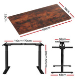 Dickson rustic brown standing desk in a home office