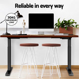 Artiss Dual Motor Electric Height Adjustable Desk Walnut White Oak or Rustic Brown — Allure Home Collections