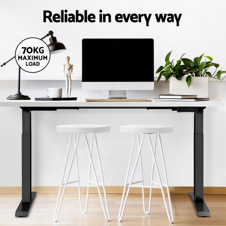 Artiss Dual Motor Electric Height Adjustable Desk Rustic Brown Oak or Walnut — Allure Home Collections