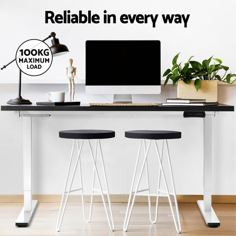 Artiss 140cm Dual Motor Height Adjustable Desk Rustic Brown White Oak or Walnut — Allure Home Collections