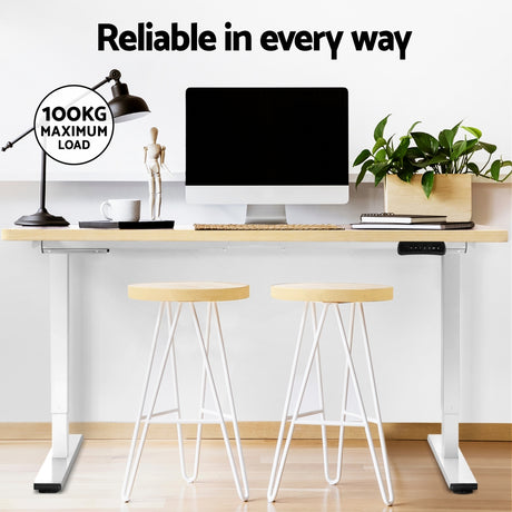 Artiss Dual Motor Height Adjustable Desk Black White or Walnut — Allure Home Collections