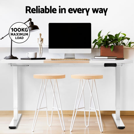 Scullin Electric Standing Desk, White 140cm