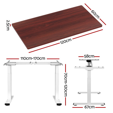 Artiss Dual Motor Height Adjustable Desk Black White or Walnut — Allure Home Collections