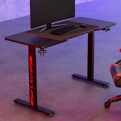 Artiss Motorised Gaming Desk with RGB Lighting Electric Height Adjustment Black or White — Allure Home Collections