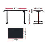 Artiss Motorised Gaming Desk with RGB Lighting Electric Height Adjustment Black or White — Allure Home Collections